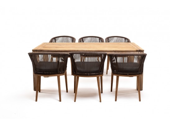 "Мадейра" обеденная группа на 6 персон, стулья "Марсель", роуп коричневый в Ростове-на-Дону