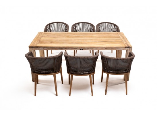 "Мадейра" обеденная группа на 6 персон, стулья "Марсель", роуп коричневый в Ростове-на-Дону