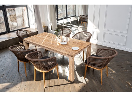 "Мадейра" обеденная группа на 6 персон, стулья "Марсель", роуп коричневый в Ростове-на-Дону