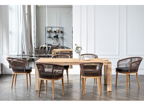 "Мадейра" обеденная группа на 6 персон, стулья "Марсель", роуп коричневый в Ростове-на-Дону