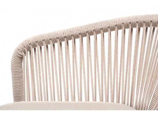 "Малага" обеденная группа на 6 персон со стульями "Марсель", каркас белый, роуп бежевый в Ростове-на-Дону