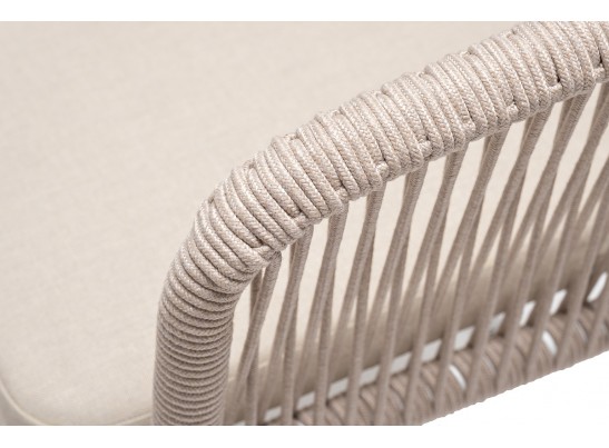 "Малага" обеденная группа на 6 персон со стульями "Марсель", каркас белый, роуп бежевый в Ростове-на-Дону