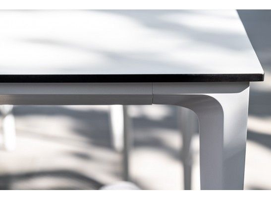 "Малага" обеденный стол из HPL 140х80см, цвет молочный, каркас белый в Ростове-на-Дону