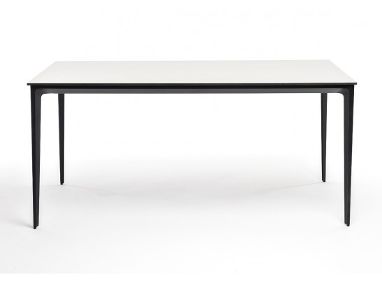 "Малага" обеденный стол из HPL 160х80см, цвет молочный, каркас черный в Ростове-на-Дону