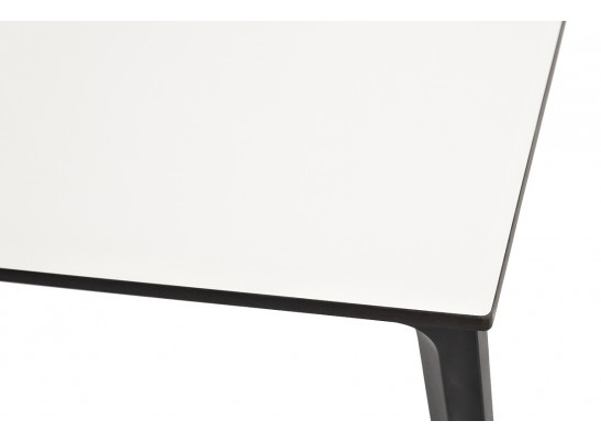 "Малага" обеденный стол из HPL 160х80см, цвет молочный, каркас черный в Ростове-на-Дону