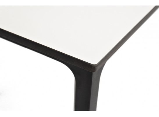 "Малага" обеденный стол из HPL 160х80см, цвет молочный, каркас черный в Ростове-на-Дону