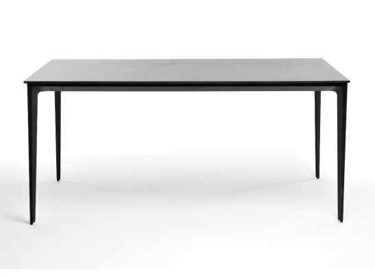 "Малага" обеденный стол из HPL 160х80см, цвет "серый гранит", каркас черный в Ростове-на-Дону
