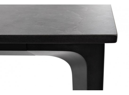 "Малага" обеденный стол из HPL 160х80см, цвет "серый гранит", каркас черный в Ростове-на-Дону