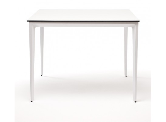 "Малага" обеденный стол из HPL 90х90см, цвет молочный, каркас белый в Ростове-на-Дону