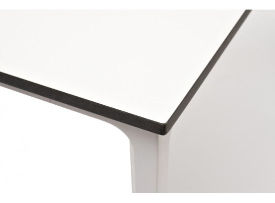 "Малага" обеденный стол из HPL 90х90см, цвет молочный, каркас белый в Ростове-на-Дону