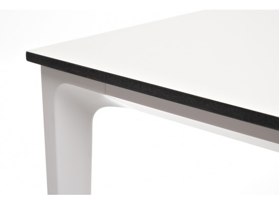 "Малага" обеденный стол из HPL 90х90см, цвет молочный, каркас белый в Ростове-на-Дону