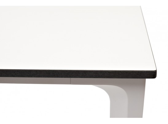 "Малага" обеденный стол из HPL 90х90см, цвет молочный, каркас белый в Ростове-на-Дону