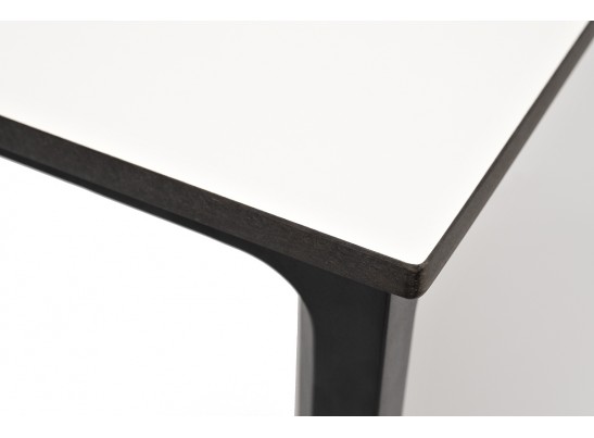 "Малага" обеденный стол из HPL 90х90см, цвет молочный, каркас черный в Ростове-на-Дону