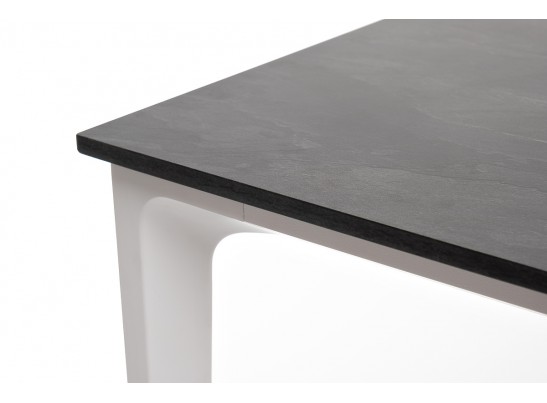 "Малага" обеденный стол из HPL 90х90см, цвет "серый гранит", каркас белый в Ростове-на-Дону