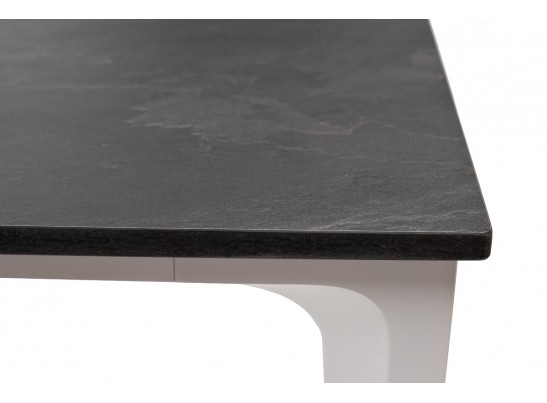 "Малага" обеденный стол из HPL 90х90см, цвет "серый гранит", каркас белый в Ростове-на-Дону