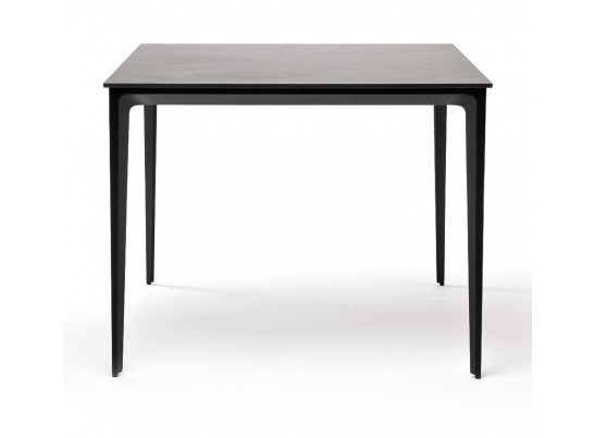 "Малага" обеденный стол из HPL 90х90см, цвет "серый гранит", каркас черный в Ростове-на-Дону