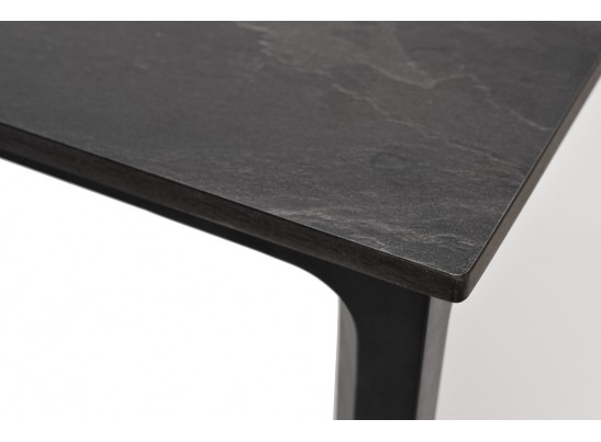 "Малага" обеденный стол из HPL 90х90см, цвет "серый гранит", каркас черный в Ростове-на-Дону