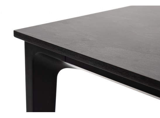 "Малага" обеденный стол из HPL 90х90см, цвет "серый гранит", каркас черный в Ростове-на-Дону