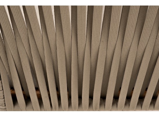 "Мальорка" кресло плетеное из роупа, основание дуб, роуп серо-коричневый 23мм, ткань бежевая 052 в Ростове-на-Дону