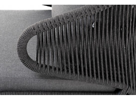 "Милан" лаунж-зона 4-местная плетеная из роупа (веревки), каркас алюминиевый темно-серый, роуп темно-серый в Ростове-на-Дону