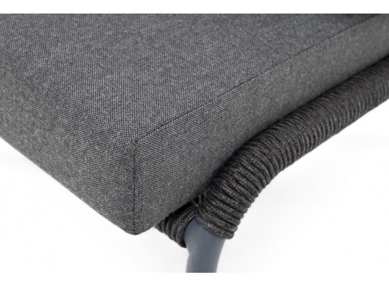 "Милан" лаунж-зона 5-местная плетеная из роупа (веревки), каркас алюминиевый серый, роуп темно-серый в Ростове-на-Дону