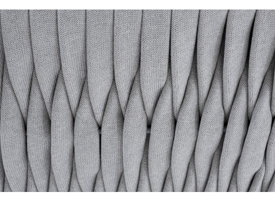 "Монако" диван 2-местный плетеный из роупа, каркас алюминий светло-серый (RAL7035) муар, роуп светло-серый 40 мм, ткань светло-серая в Ростове-на-Дону