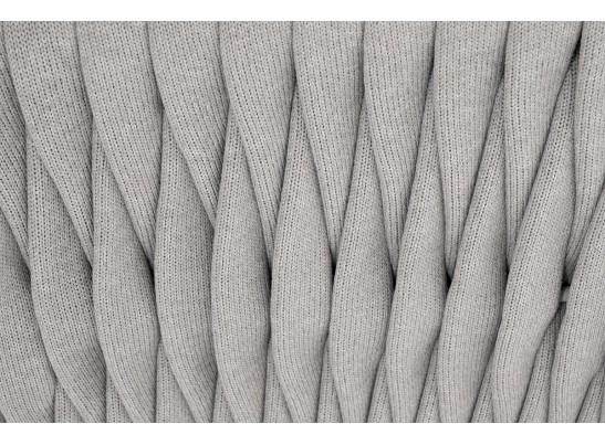 "Монако" кресло плетеное из роупа, каркас алюминий светло-серый (RAL7035) муар, роуп светло-серый 40 мм, ткань светло-серая в Ростове-на-Дону