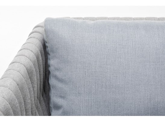 "Монако" кресло плетеное из роупа, каркас алюминий светло-серый (RAL7035) муар, роуп светло-серый 40 мм, ткань светло-серая в Ростове-на-Дону