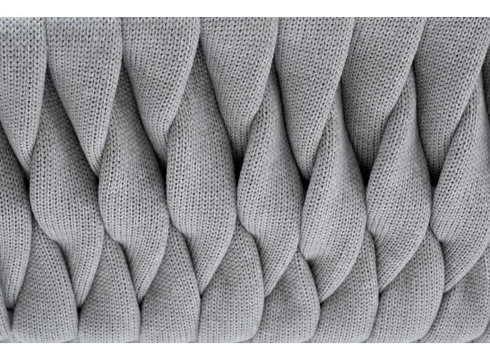 "Монако" стул плетеный из роупа, каркас алюминий светло-серый (RAL7035) муар, роуп светло-серый 40 мм, ткань светло-серая в Ростове-на-Дону