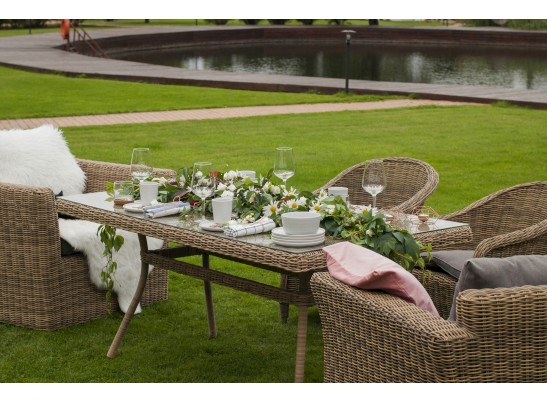 "Латте" плетеный стол из искусственного ротанга 200х90см, цвет соломенный в Ростове-на-Дону