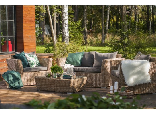 "Капучино" диван из искусственного ротанга двухместный, цвет соломенный в Ростове-на-Дону