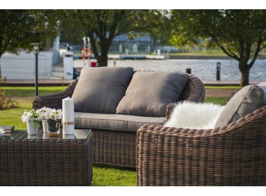 "Кон Панна" диван из искусственного ротанга двухместный, цвет коричневый в Ростове-на-Дону