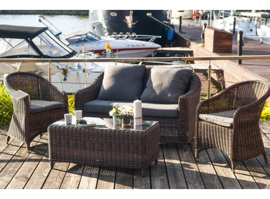 "Кон Панна" диван из искусственного ротанга двухместный, цвет коричневый в Ростове-на-Дону