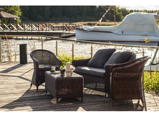 "Кон Панна" диван из искусственного ротанга двухместный, цвет коричневый в Ростове-на-Дону