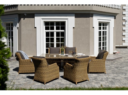 "Неаполь" обеденная группа плетеная из искусственного ротанга, цвет соломенный в Ростове-на-Дону