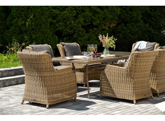 "Неаполь" обеденная группа плетеная из искусственного ротанга, цвет соломенный в Ростове-на-Дону