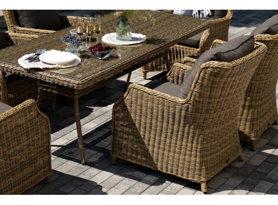 "Неаполь" обеденная группа плетеная из искусственного ротанга, цвет соломенный в Ростове-на-Дону