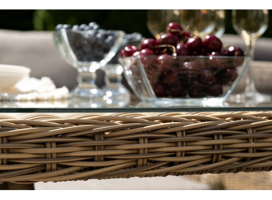 "Неаполь" обеденная группа плетеная из искусственного ротанга, цвет соломенный в Ростове-на-Дону