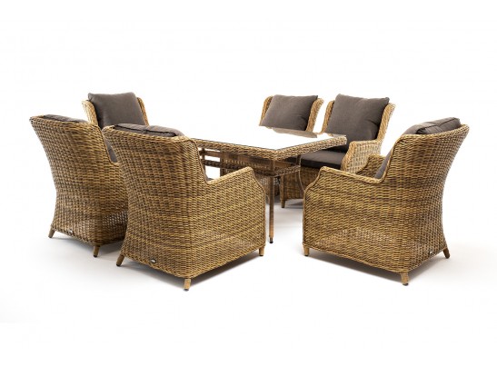 "Неаполь" обеденная группа плетеная из искусственного ротанга, цвет соломенный в Ростове-на-Дону