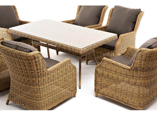 "Неаполь" обеденная группа плетеная из искусственного ротанга, цвет соломенный в Ростове-на-Дону