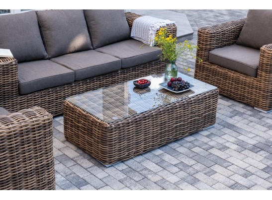 "Палермо" лаунж-зона из искусственного ротанга, цвет соломенный в Ростове-на-Дону