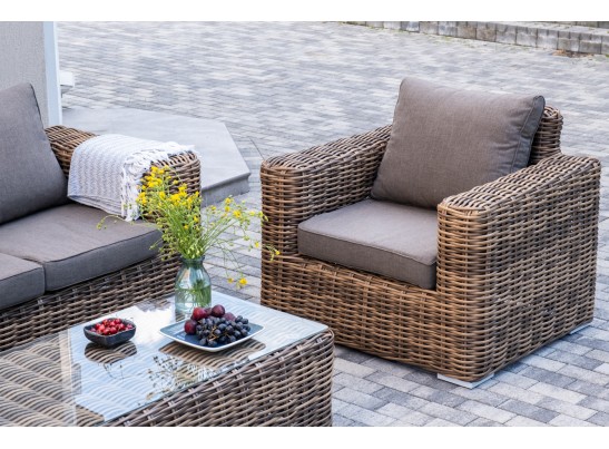 "Палермо" лаунж-зона из искусственного ротанга, цвет соломенный в Ростове-на-Дону