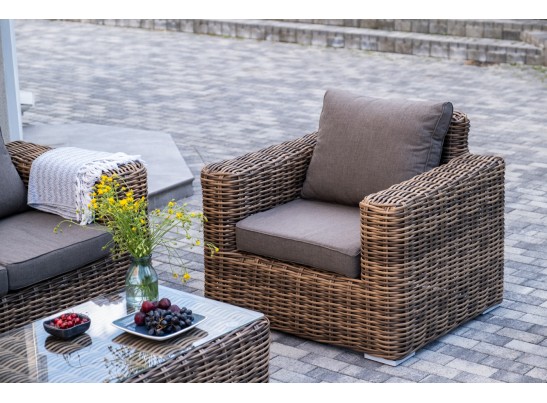 "Палермо" лаунж-зона из искусственного ротанга, цвет соломенный в Ростове-на-Дону