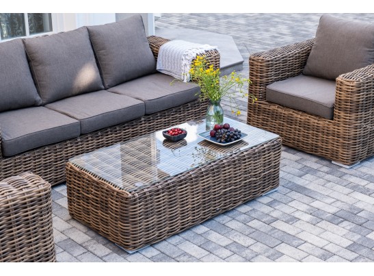 "Палермо" лаунж-зона из искусственного ротанга, цвет соломенный в Ростове-на-Дону