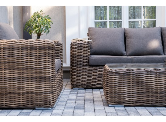 "Палермо" лаунж-зона из искусственного ротанга, цвет соломенный в Ростове-на-Дону