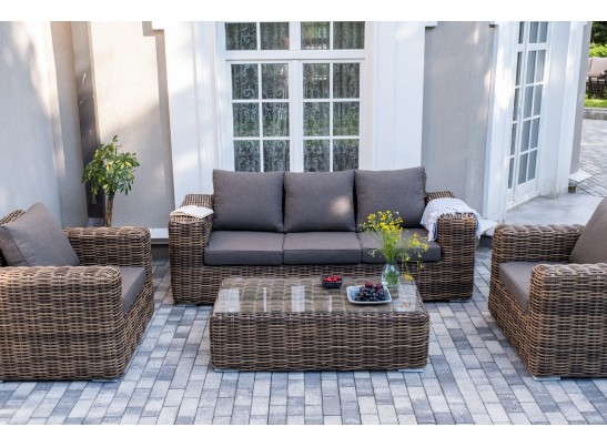 "Палермо" лаунж-зона из искусственного ротанга, цвет соломенный в Ростове-на-Дону