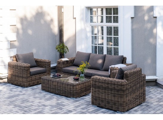 "Палермо" лаунж-зона из искусственного ротанга, цвет соломенный в Ростове-на-Дону