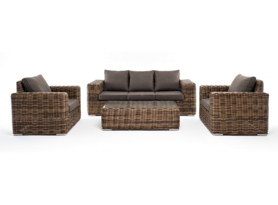 "Палермо" лаунж-зона из искусственного ротанга, цвет соломенный в Ростове-на-Дону