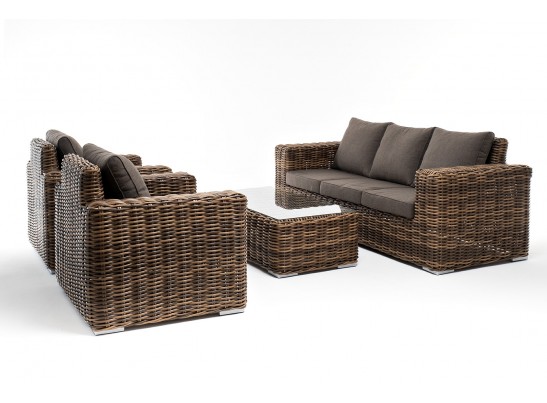 "Палермо" лаунж-зона из искусственного ротанга, цвет соломенный в Ростове-на-Дону