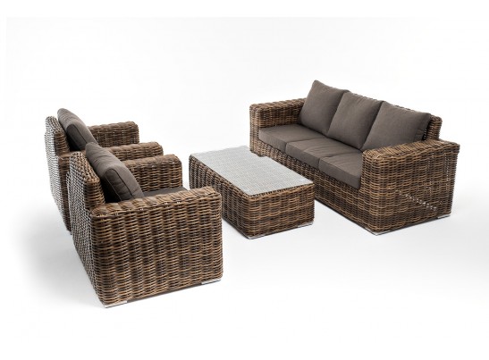 "Палермо" лаунж-зона из искусственного ротанга, цвет соломенный в Ростове-на-Дону